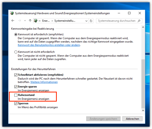 Windows 10 Ruhezustand Aktivieren Oder Deaktivieren