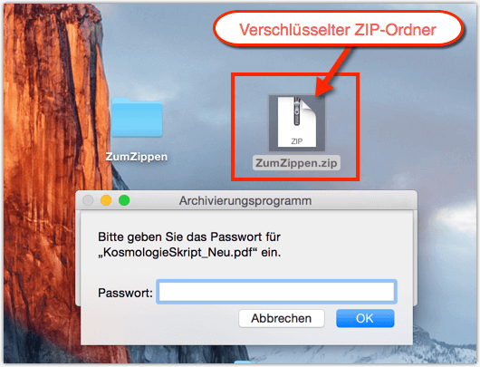 Mac Verschluesselter ZIP Ordner