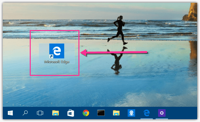 Microsoft Edge Verknüpfung auf dem Desktop