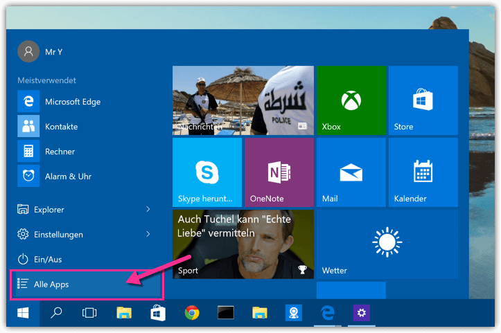 Windows 10 Alle Apps