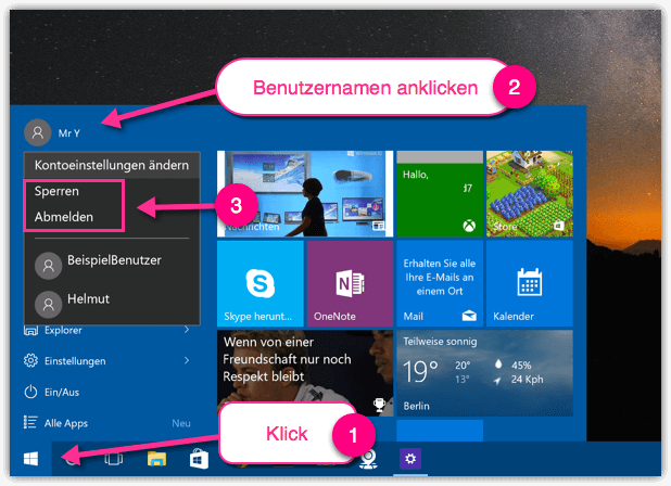 Windows 10 Bildschirm sperren