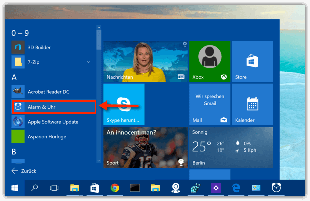 Windows 10 Alarm und Uhr