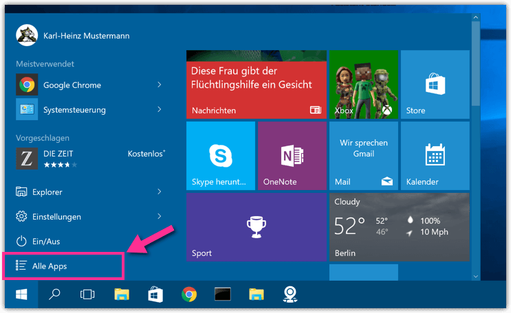 Windows 10 Alle Apps