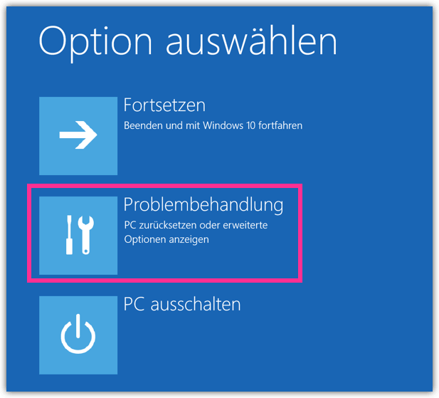 Windows 10 Problembehandlung 2