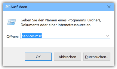 services.msc in Windows 10
