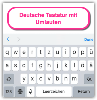 iPhone Deutsche Tastatur mit Umlauten