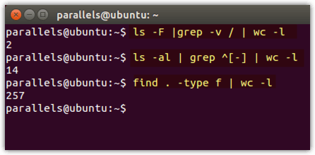 Ubuntu Dateien Zählen