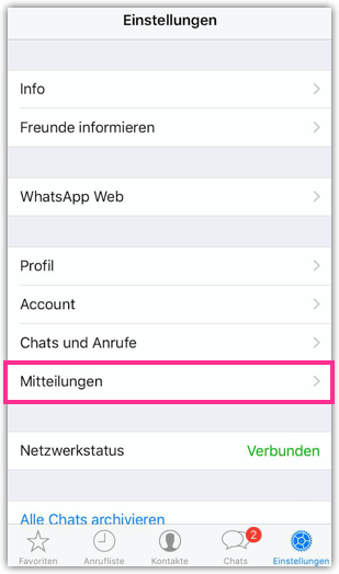 iPhone WhatsApp Mitteilungen