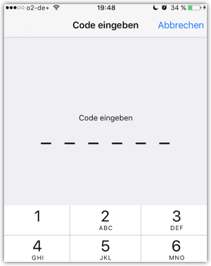 iPhone Code eingeben